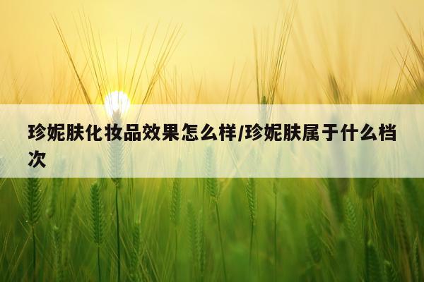 珍妮肤化妆品效果怎么样/珍妮肤属于什么档次