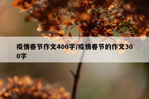 疫情春节作文400字/疫情春节的作文300字
