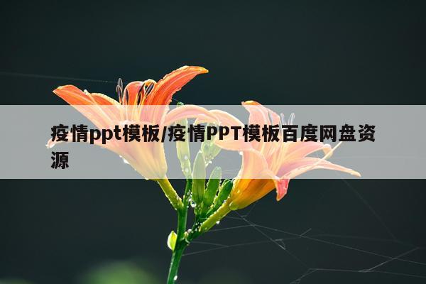 疫情ppt模板/疫情PPT模板百度网盘资源
