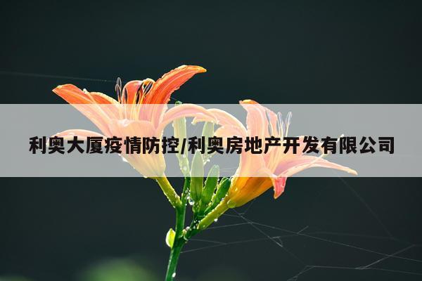 利奥大厦疫情防控/利奥房地产开发有限公司