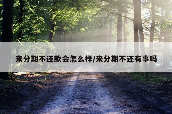 来分期不还款会怎么样/来分期不还有事吗