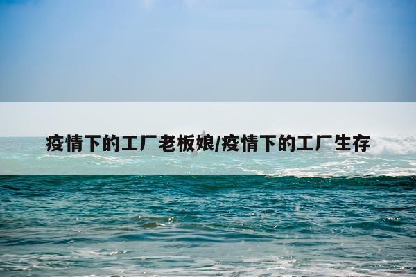 疫情下的工厂老板娘/疫情下的工厂生存