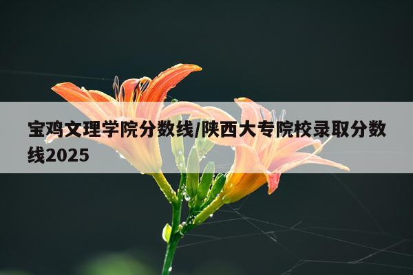 宝鸡文理学院分数线/陕西大专院校录取分数线2025