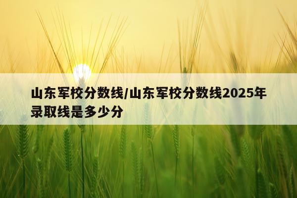 山东军校分数线/山东军校分数线2025年录取线是多少分