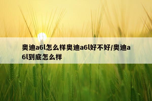 奥迪a6l怎么样奥迪a6l好不好/奥迪a6l到底怎么样