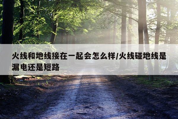 火线和地线接在一起会怎么样/火线碰地线是漏电还是短路