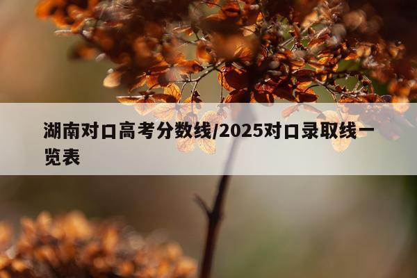 湖南对口高考分数线/2025对口录取线一览表