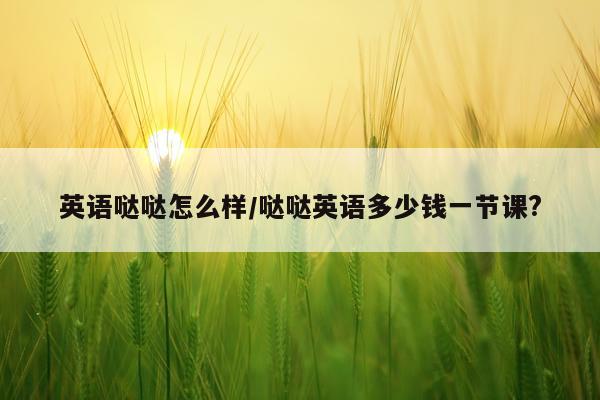 英语哒哒怎么样/哒哒英语多少钱一节课?