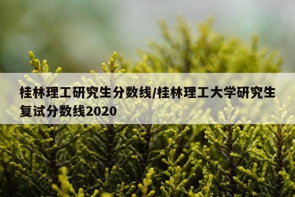桂林理工研究生分数线/桂林理工大学研究生复试分数线2020