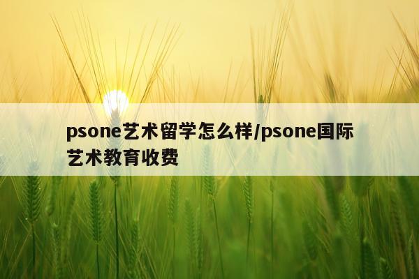 psone艺术留学怎么样/psone国际艺术教育收费