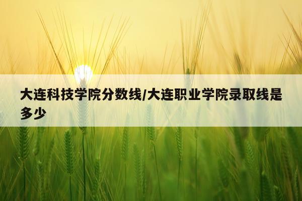 大连科技学院分数线/大连职业学院录取线是多少