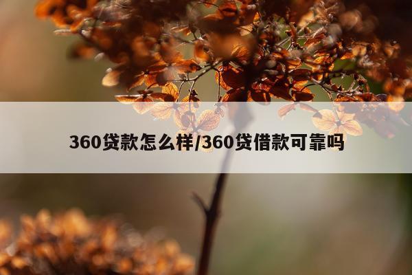 360贷款怎么样/360贷借款可靠吗
