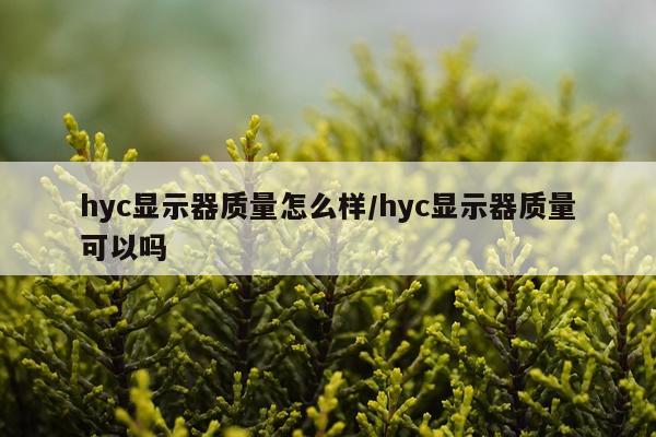 hyc显示器质量怎么样/hyc显示器质量可以吗
