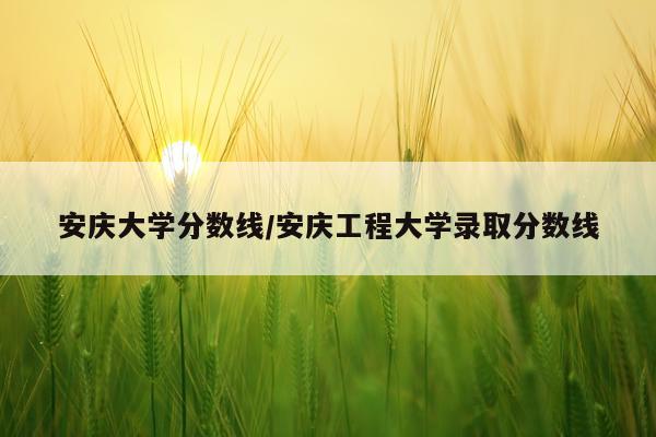 安庆大学分数线/安庆工程大学录取分数线
