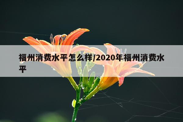 福州消费水平怎么样/2020年福州消费水平