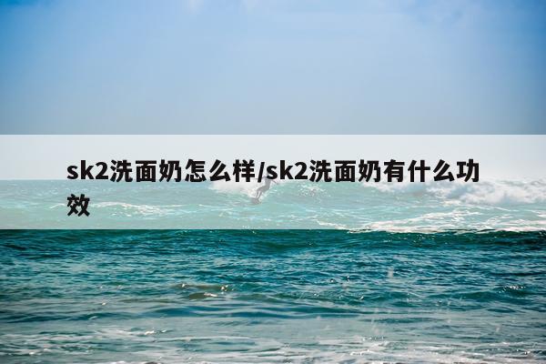 sk2洗面奶怎么样/sk2洗面奶有什么功效