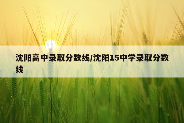 沈阳高中录取分数线/沈阳15中学录取分数线