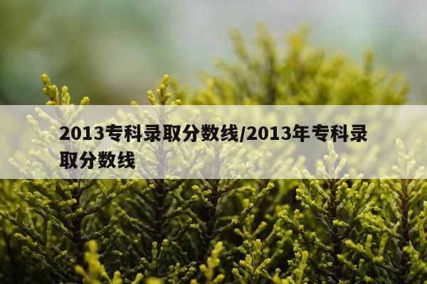 2013专科录取分数线/2013年专科录取分数线