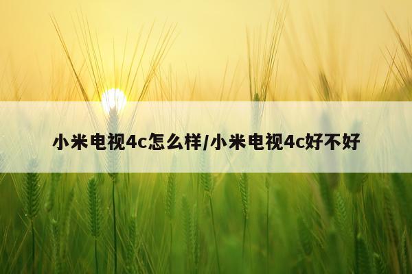 小米电视4c怎么样/小米电视4c好不好