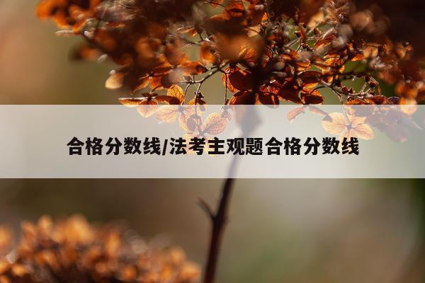 合格分数线/法考主观题合格分数线