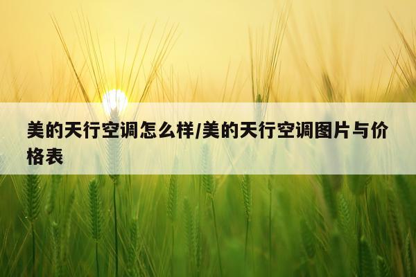 美的天行空调怎么样/美的天行空调图片与价格表