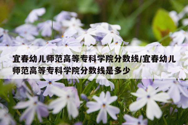 宜春幼儿师范高等专科学院分数线/宜春幼儿师范高等专科学院分数线是多少